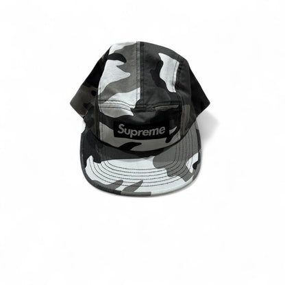 Supreme Washed Chino Twill Camp Cap — Grey Camo — front