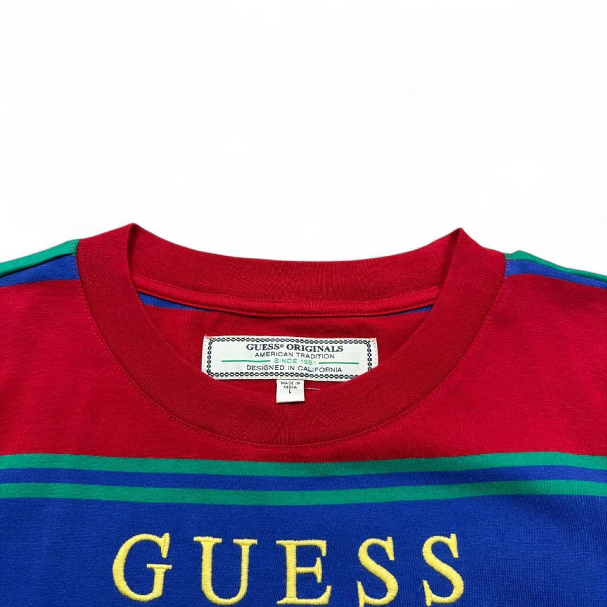 GUESS Originals Striped T-Shirt — label