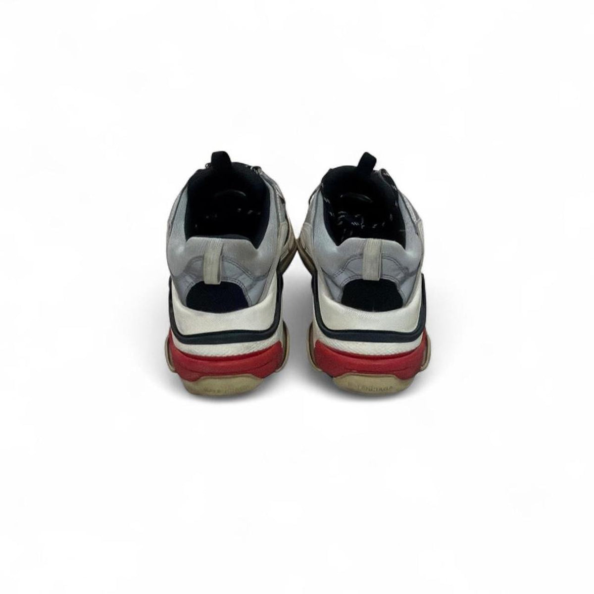 Balenciaga Triple S Silver, Red & Black Sneakers — back