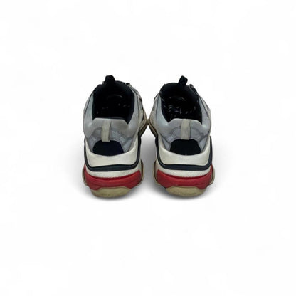 Balenciaga Triple S Silver, Red & Black Sneakers — back