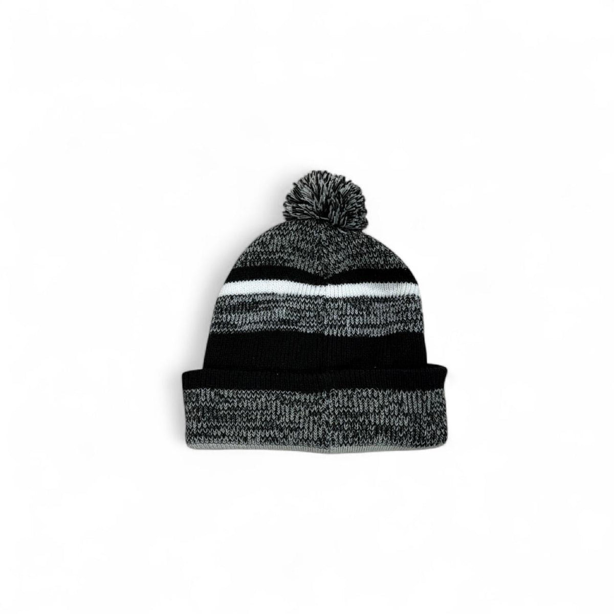 Philadelphia Eagles Black & Grey Striped Pom Beanie — back